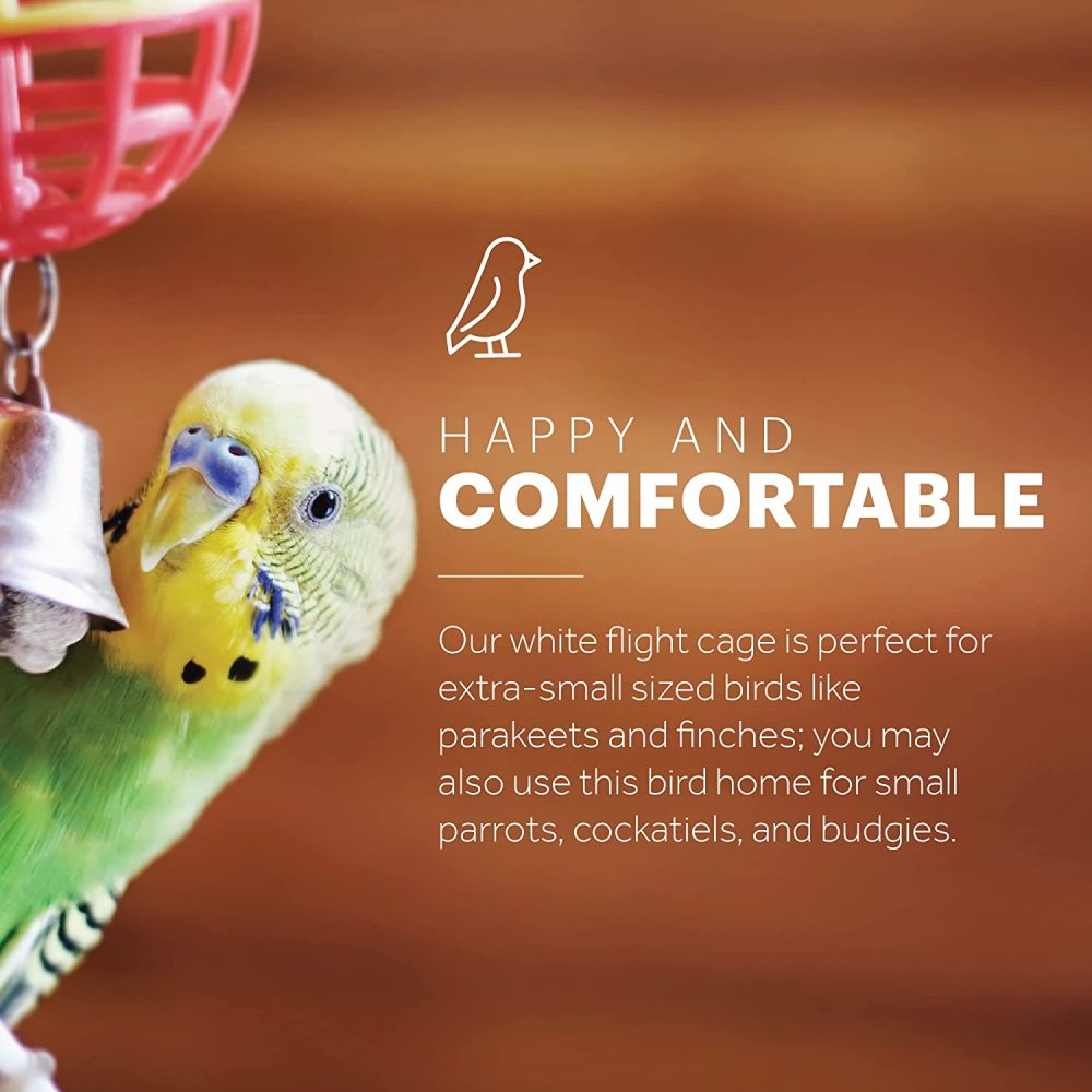 Prevue Pet Products Flight Cage Metal Steel Bird Crate, Multi-Bird Home Stackable Cage for Birds, Home Crate for Extra-Small Pet Parakeets, Finches, and More, White - Image 5