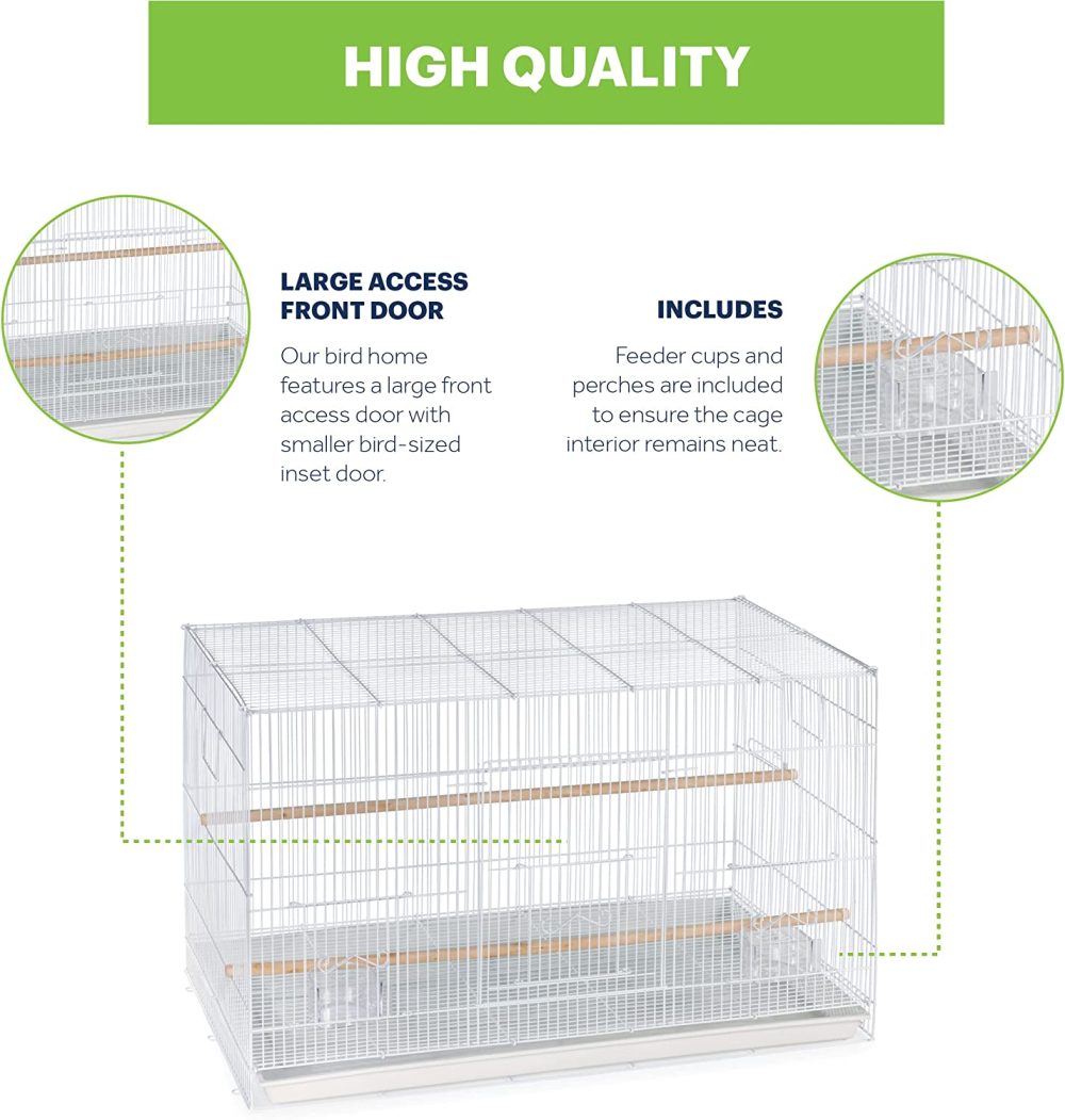 Prevue Pet Products Flight Cage Metal Steel Bird Crate, Multi-Bird Home Stackable Cage for Birds, Home Crate for Extra-Small Pet Parakeets, Finches, and More, White - Image 4
