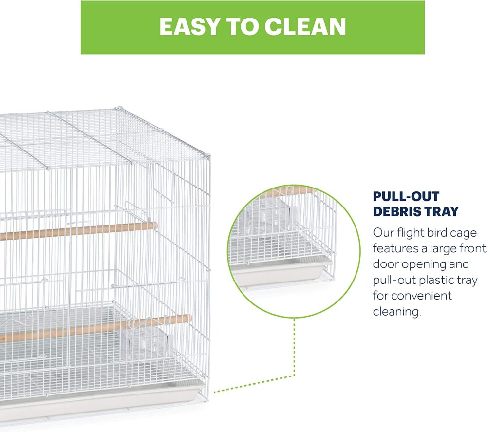 Prevue Pet Products Flight Cage Metal Steel Bird Crate, Multi-Bird Home Stackable Cage for Birds, Home Crate for Extra-Small Pet Parakeets, Finches, and More, White - Image 3