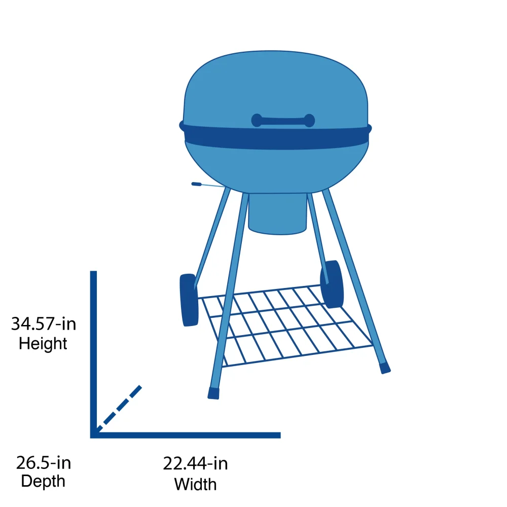 Mr. Bar-B-Q 22.17-in W Black/Porcelain Kettle Charcoal Grill - Image 15