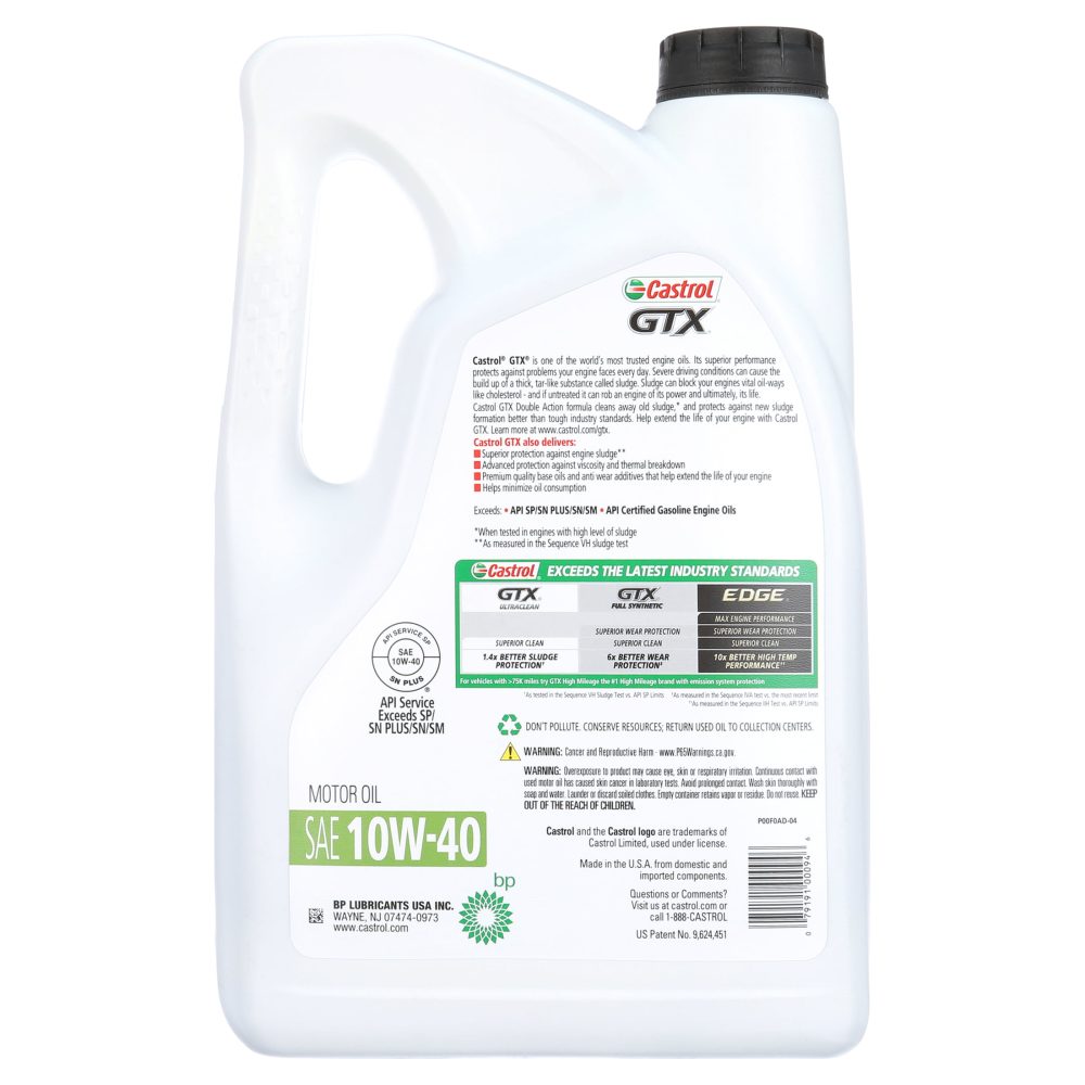 GTX 10W-40 Conventional Motor Oil, 5 Quarts, Case of 3 - Image 4