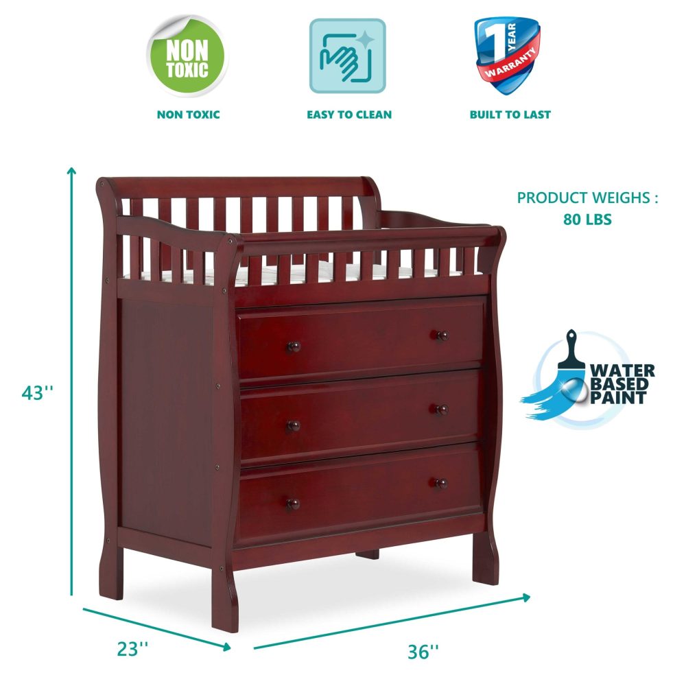 Dream On Me Marcus Changing Table And Dresser, Cherry - Image 4