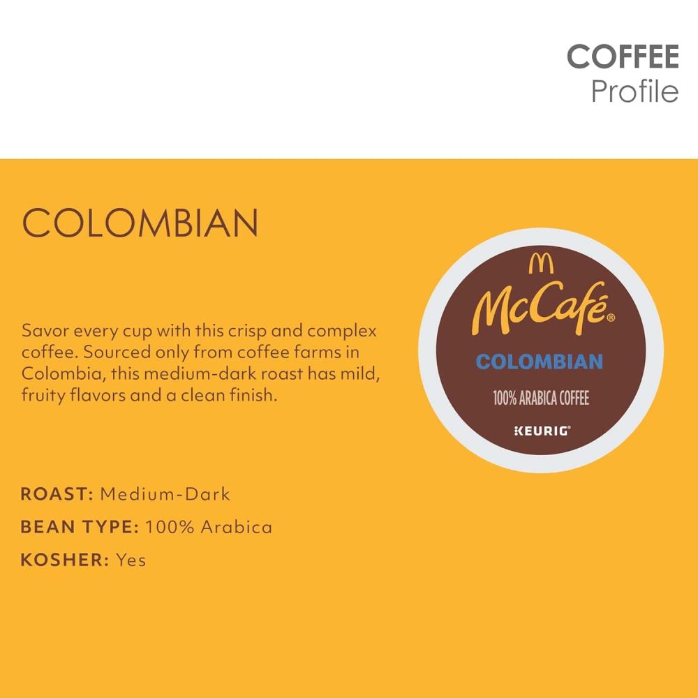 McCafe Colombian, Single Serve Coffee  K-Cup Pods, Medium Roast, 96 Count (4 Packs of 24) - Image 5