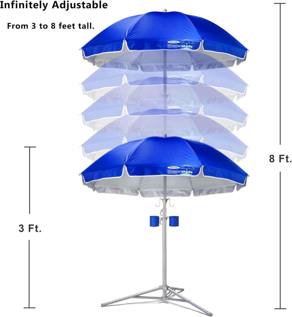 Wondershade 5  Sun Shade Umbrella, Portable Lightweight Adjustable  Sun Protection UPF 50+   Blue - Image 4