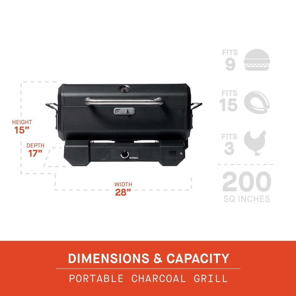 Masterbuilt 200-Sq in Black Portable Charcoal Grill - Image 10