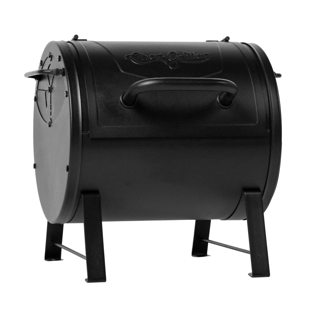 Griller Portable Charcoal Grill and Side Fire Box 17-in W Black Barrel Charcoal Grill - Image 12