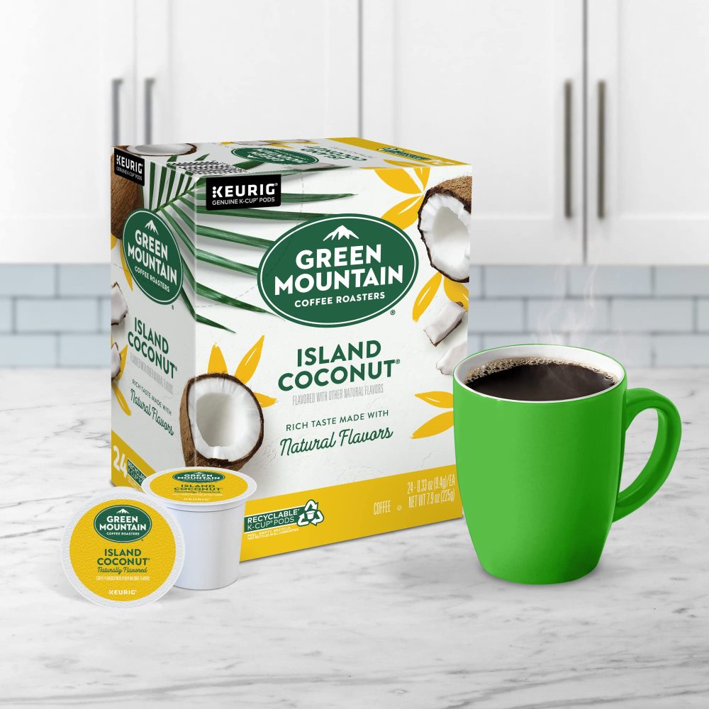 Green Mountain Coffee Roasters Island Coconut  Single-Serve K-Cup Pods, Light Roast Coffee, 96 Count (4 Packs of 24) - Image 7