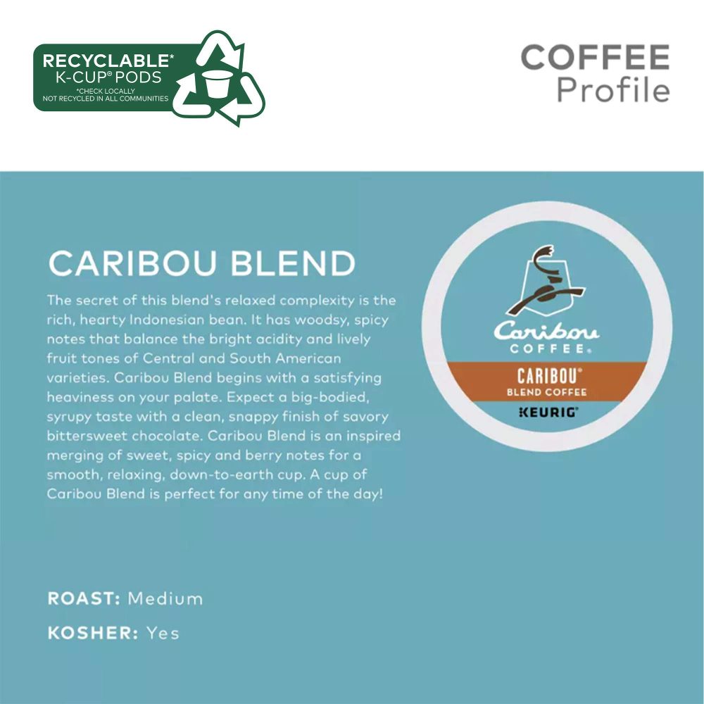 Caribou Coffee Caribou Blend, Single-Serve  K-Cup Pods, Medium Roast Coffee, 24 Count (Pack of 4) - Image 9