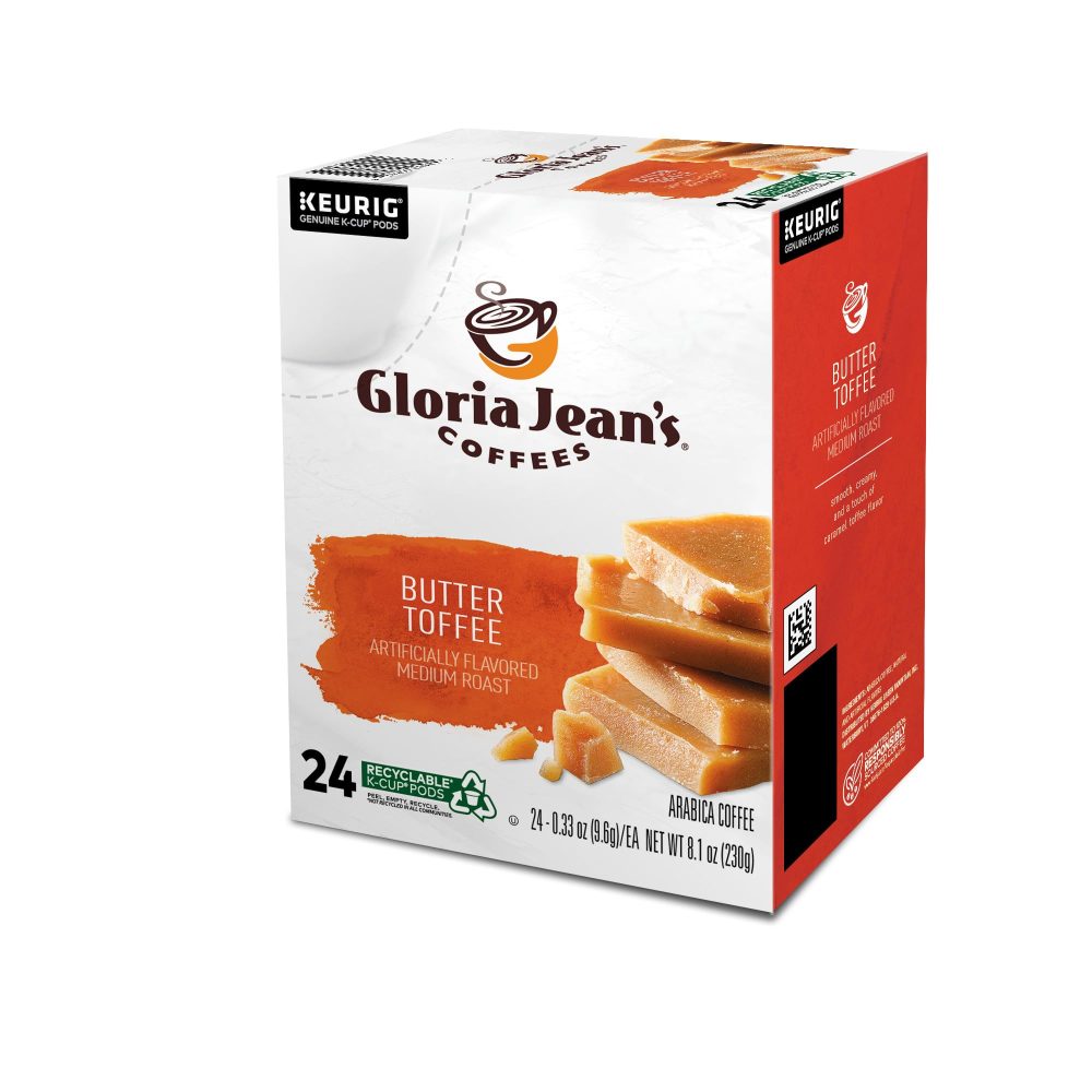 Gloria Jean s Butter Toffee,  Single-Serve K-Cup Pods, Medium Roast Coffee, 96 Count (4 Packs of 24) - Image 3