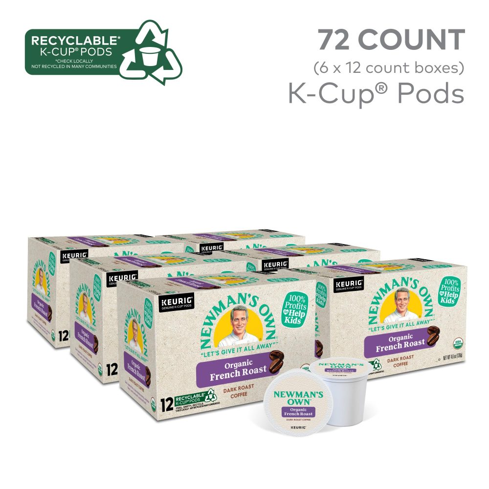 Newman s Own Organics French Roast  Single-Serve K-Cup Pods, Dark Roast Coffee, 72 Count (6 Packs of 12) - Image 4