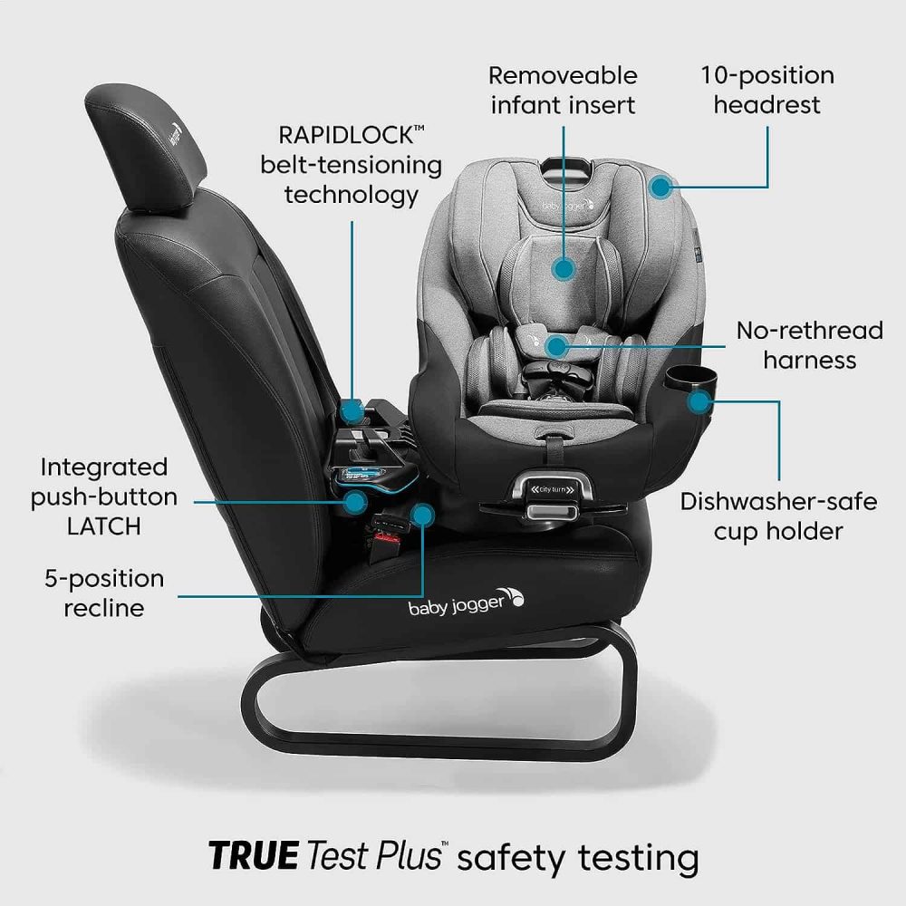 Baby Jogger City Turn Rotating Convertible Car Seat | Unique Turning Car Seat Rotates for Easy in and Out, Pike - Image 6