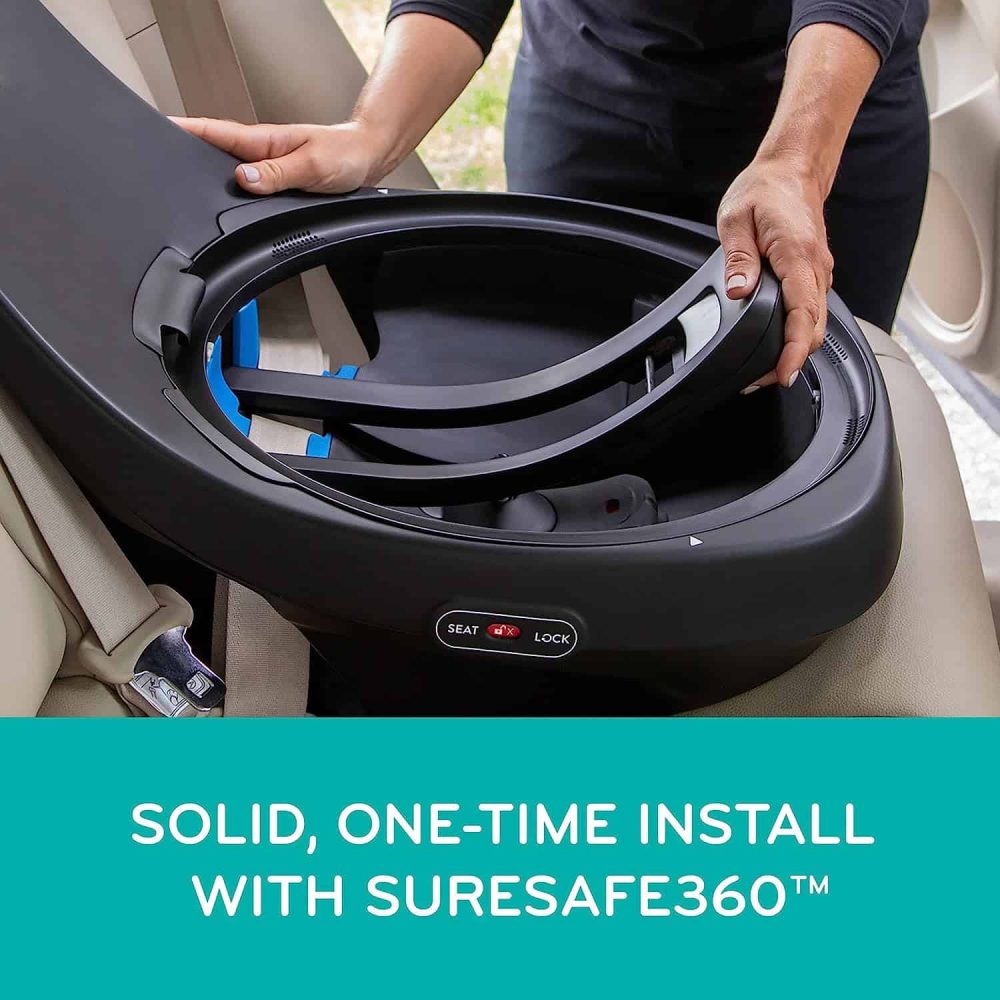 Evenflo Revolve360 Slim 2-in-1 Rotational Car Seat with Quick Clean Cover (Stow Blue) - Image 6