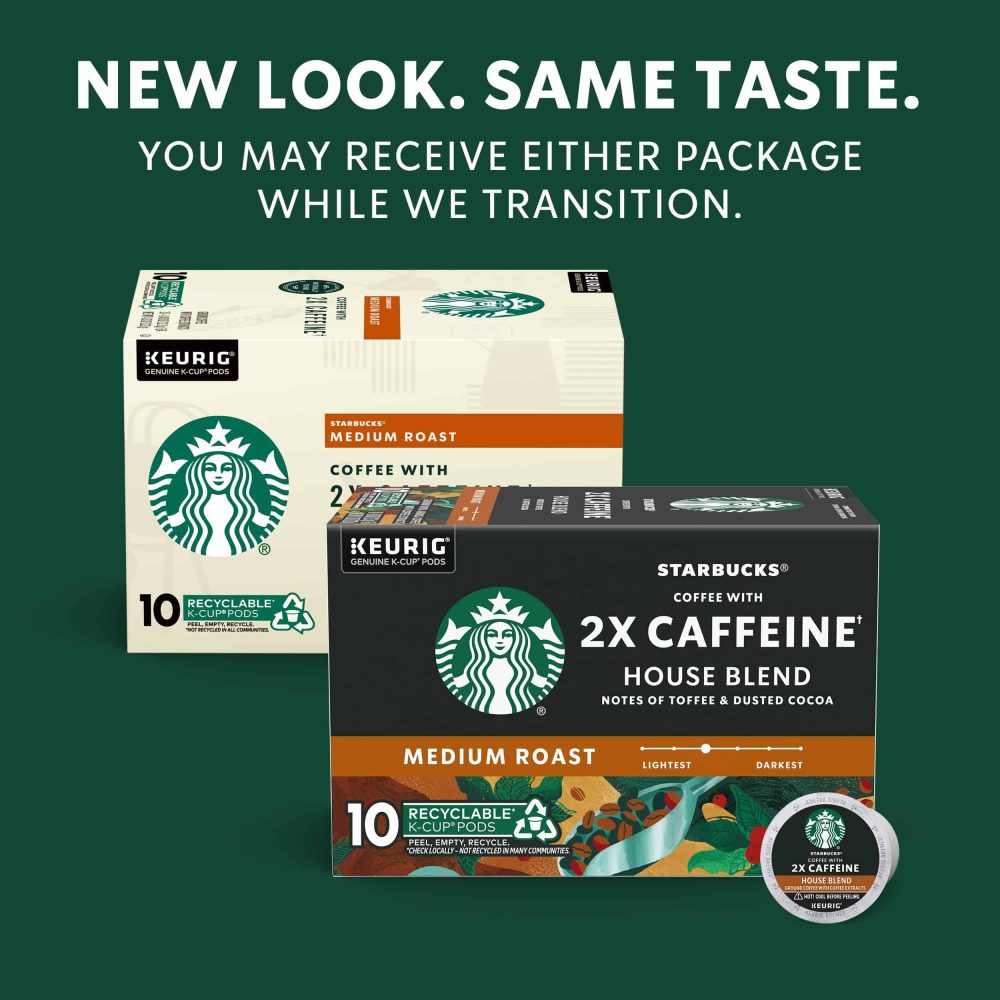 Starbucks Medium Roast K-Cup Coffee Pods with 2X Caffeine — for  Brewers — 6 boxes (60 pods total) - Image 7