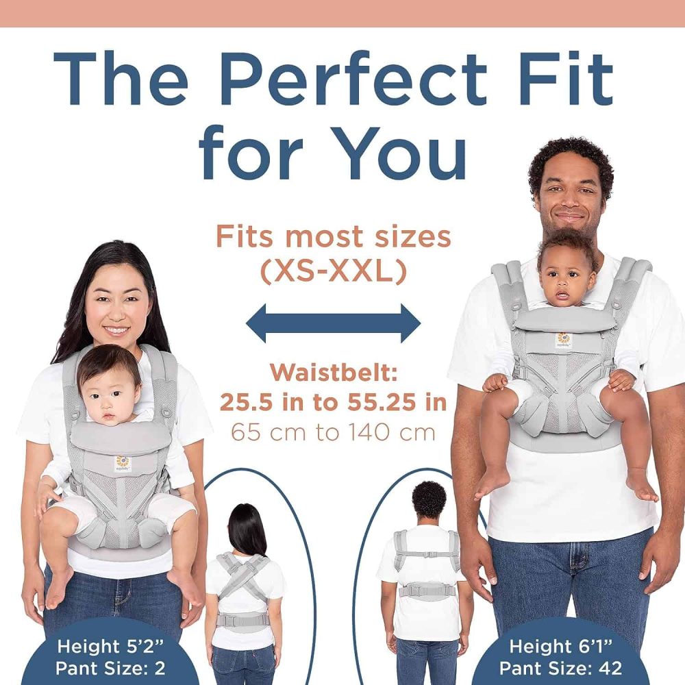 Ergobaby Omni 360 All-Position Baby Carrier for Newborn to Toddler with Lumbar Support (7-45 Pounds), Pure Black, 1 Count (Pack of 1) - Image 5