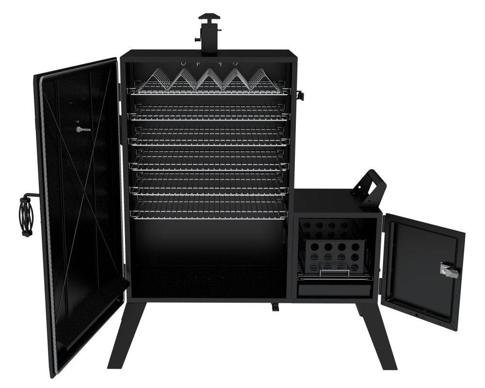 DGO1890BDC-D Wide Body Vertical Offset Charcoal Smoker, Black - Image 6