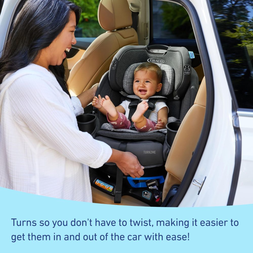 Graco Turn2Me 3-in-1 Rotating Convertible Car Seat, Rear to Forward Facing   Highback Booster, Easy Installation, Brighton - Image 5