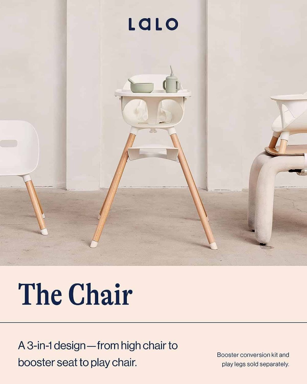Lalo The Chair Convertible 3-in-1 High Chair for Babies and Toddlers   Wooden - Image 2