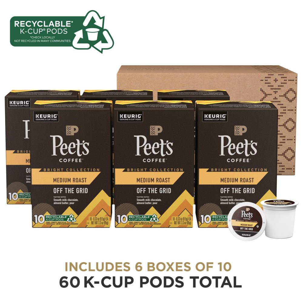 Peet s Coffee, Medium Roast K-Cup Coffee Pods for  Coffee Machines   Off The Grid, 60 Count (6 Boxes of 10 K-Cup Pods) - Image 10