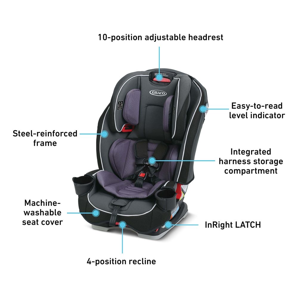 Graco Slimfit 3 in 1 Car Seat, Slim   Comfy Design Saves Space in Your Back Seat (Annabelle, Slimfit) - Image 5