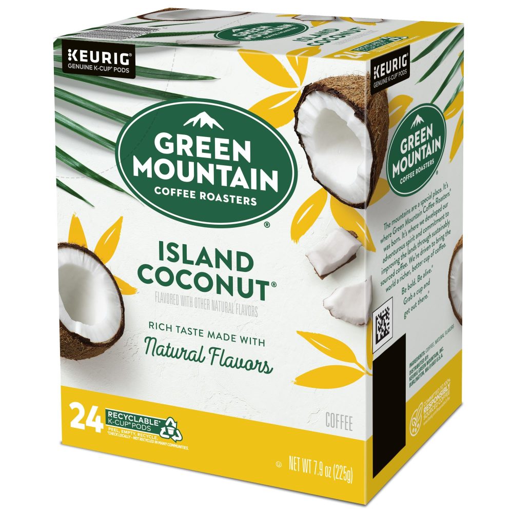 Green Mountain Coffee Roasters Island Coconut  Single-Serve K-Cup Pods, Light Roast Coffee, 96 Count (4 Packs of 24) - Image 3