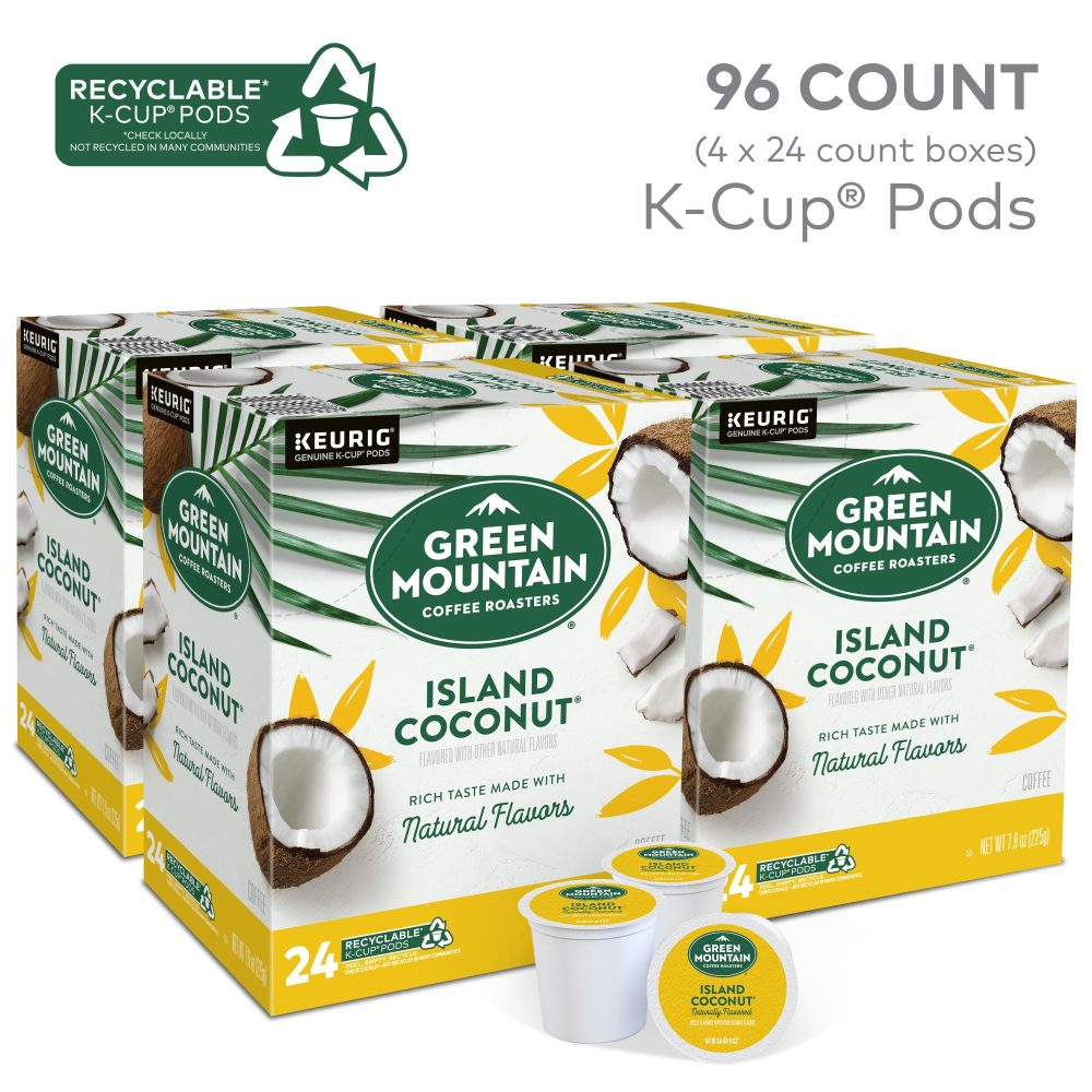 Green Mountain Coffee Roasters Island Coconut  Single-Serve K-Cup Pods, Light Roast Coffee, 96 Count (4 Packs of 24) - Image 14