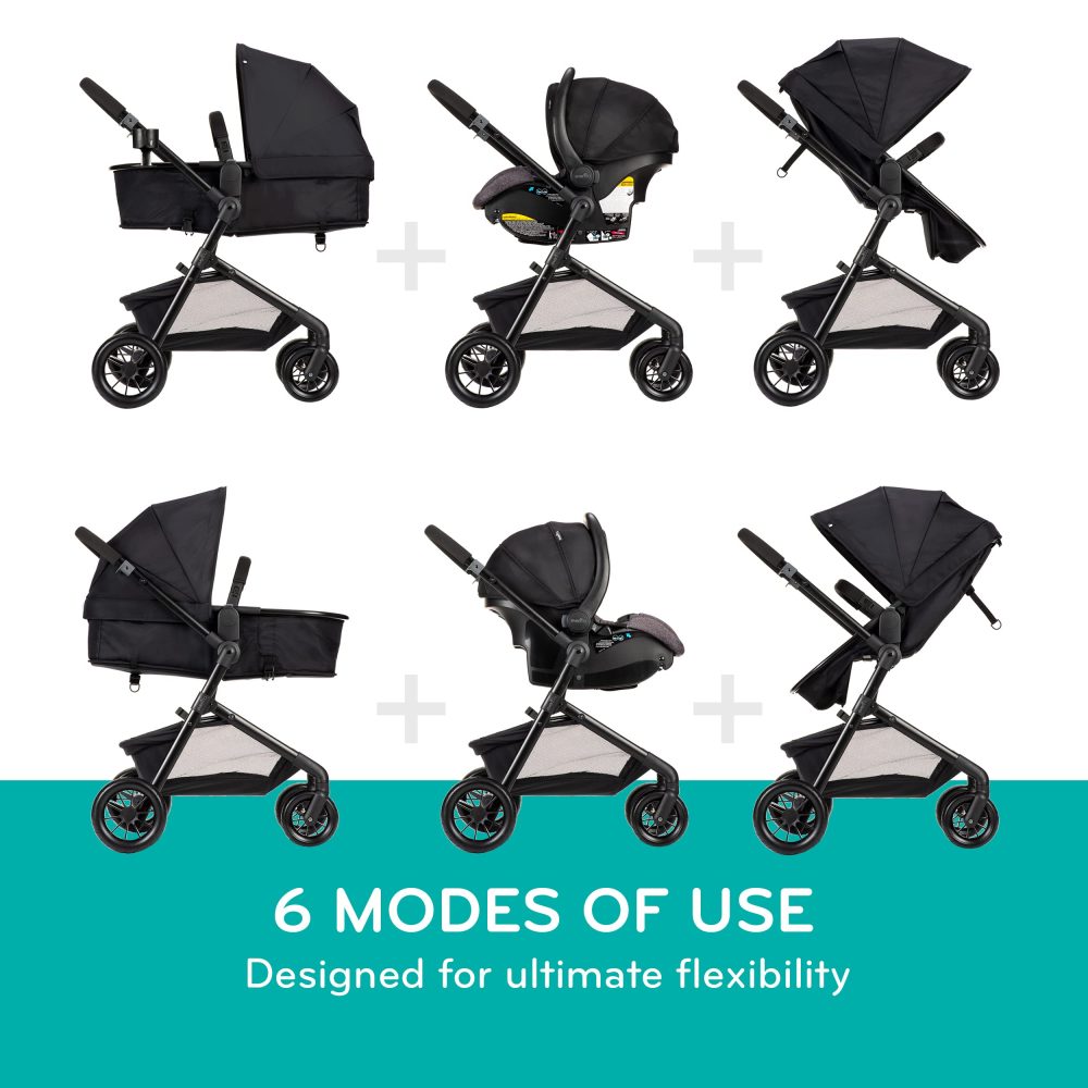 Evenflo Pivot Modular Travel System with LiteMax Infant Car Seat with Anti-Rebound Bar (Casual Gray) - Image 9