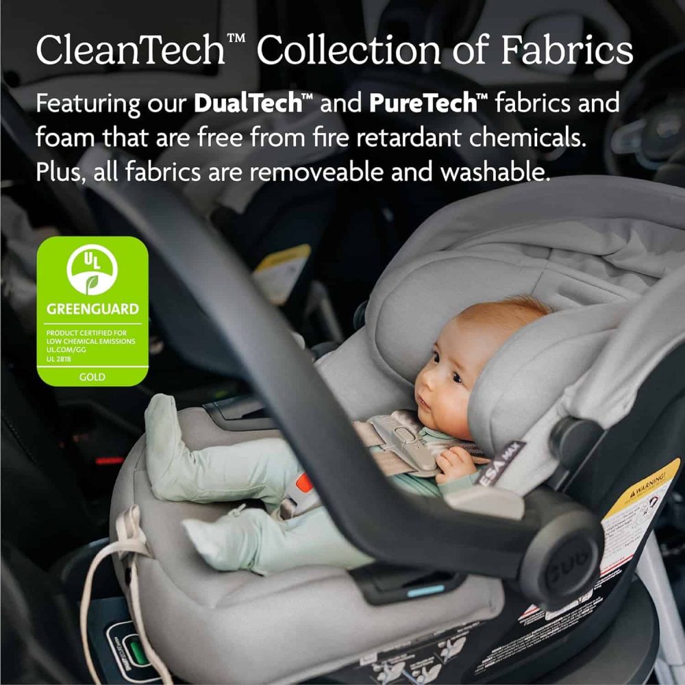 UPPAbaby Mesa Max Infant Car Seat/Base with Load Leg and Robust Infant Insert Included (White+Grey Chenille) - Image 3