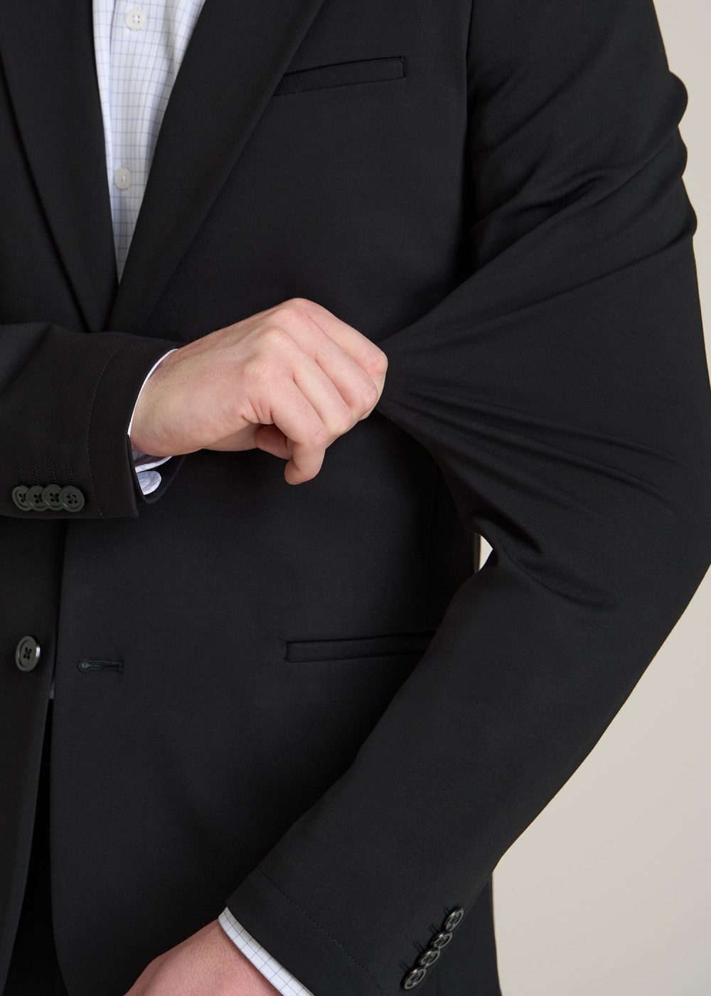 Flex Tech Suit Jacket for Tall Men in Black - Image 3