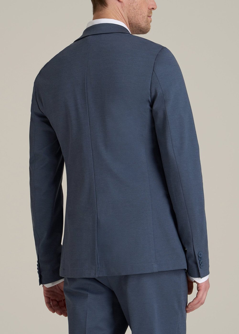 Flex Tech Suit Jacket for Tall Men in Medium Blue Nailhead - Image 5
