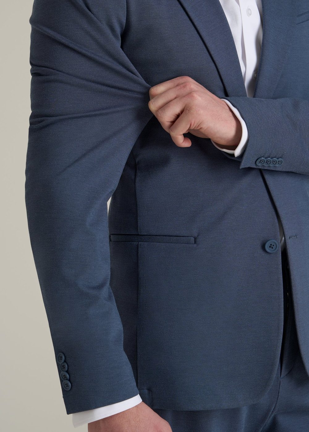 Flex Tech Suit Jacket for Tall Men in Medium Blue Nailhead - Image 2