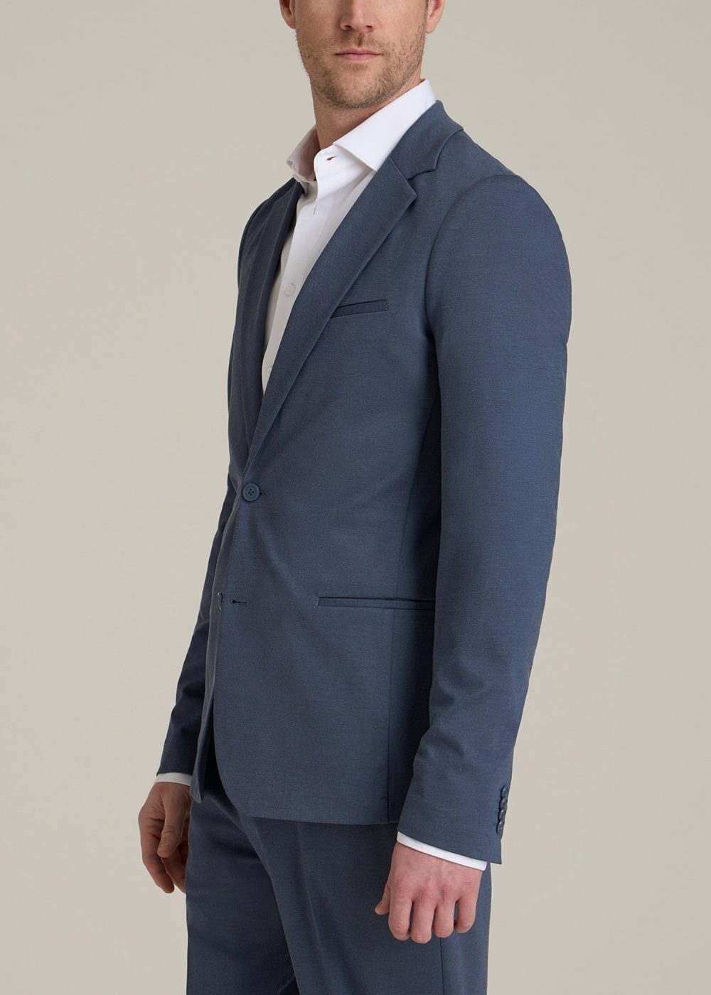 Flex Tech Suit Jacket for Tall Men in Medium Blue Nailhead - Image 3