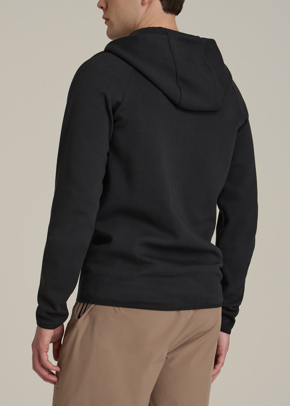 Utility Fleece Hooded Popover for Tall Men in Black - Image 5