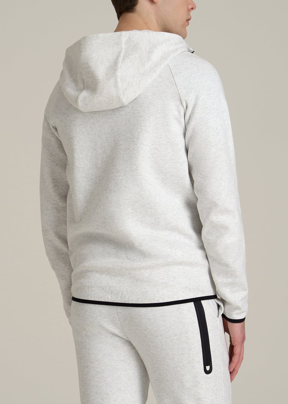 Utility Fleece Hooded Popover for Tall Men in Heather Frost - Image 5