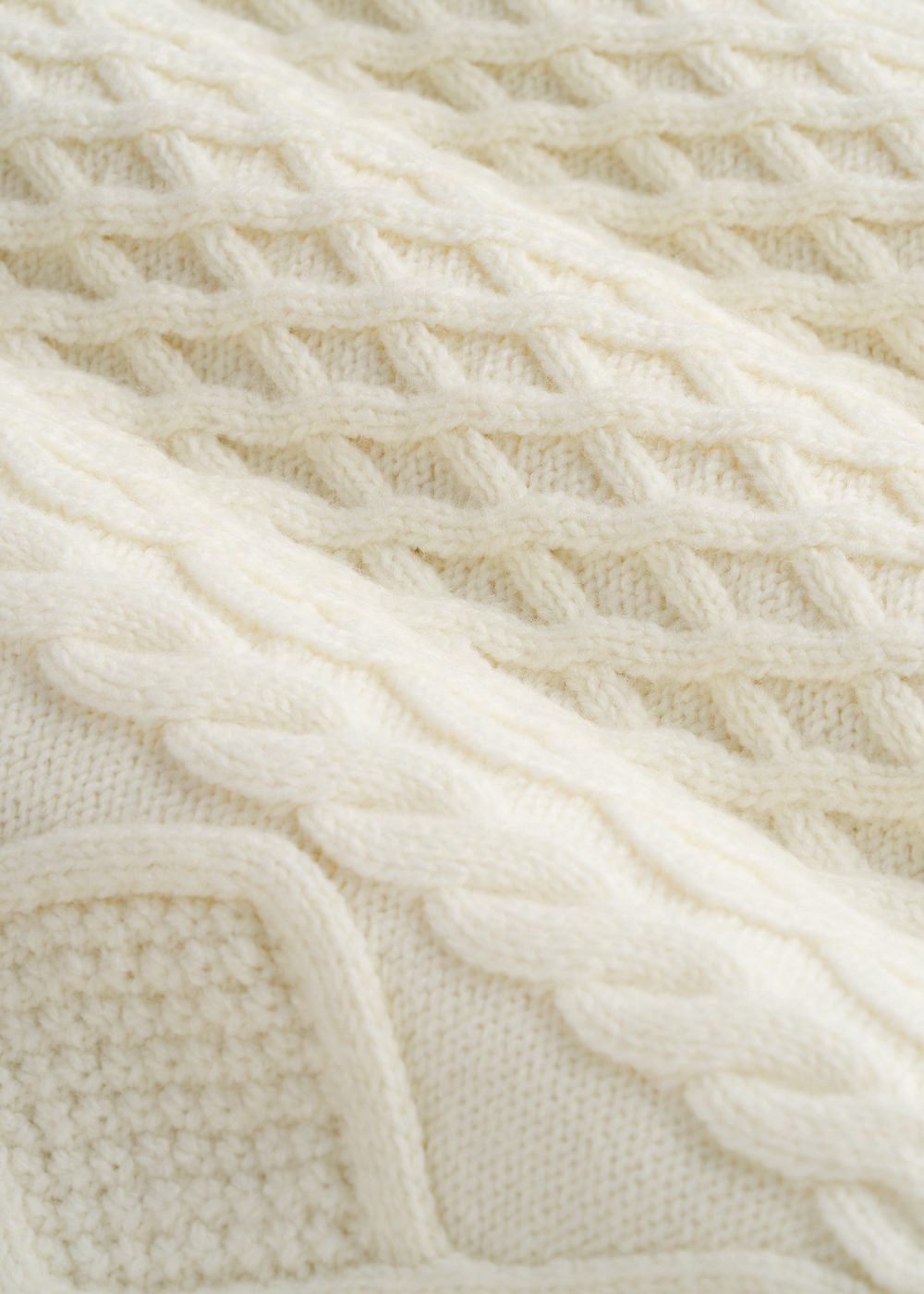 V Neck Cashmere Blend Cable Knit Women's Tall Sweater in Winter White - Image 7