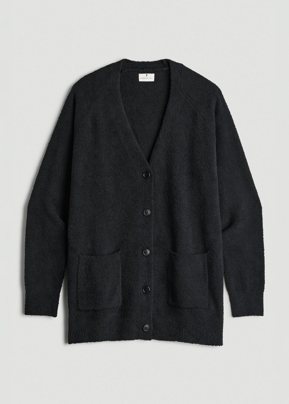 Chenille Cardigan for Tall Women in Black - Image 6