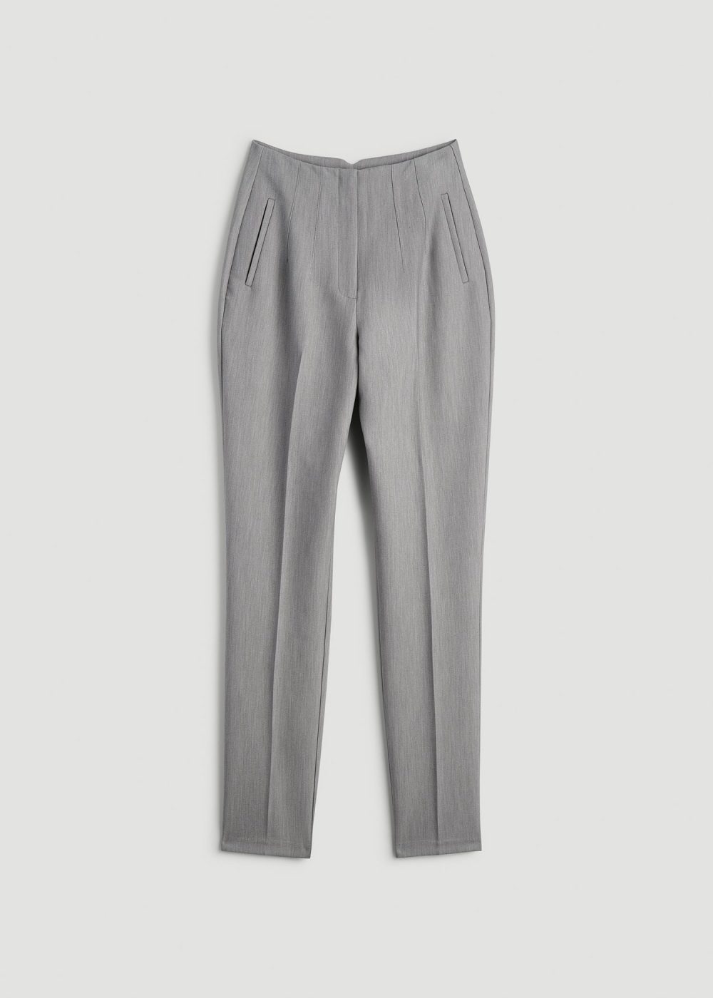 High Rise Pants with Darts for Tall Women in Ash Grey Mix - Image 6