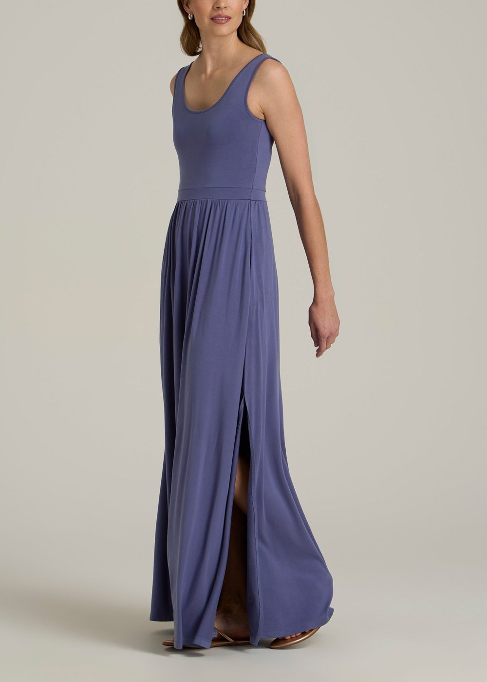 Jersey Tank Maxi Dress with Pockets for Tall Women in Future Dusk - Image 3