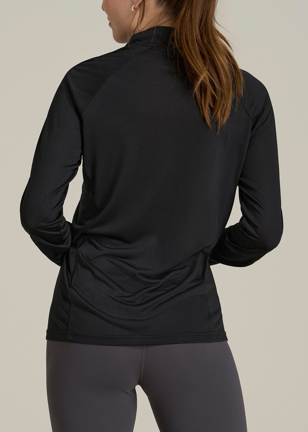 Long Sleeve Active Half Zip Pullover Tall Women's Jacket in Black - Image 5