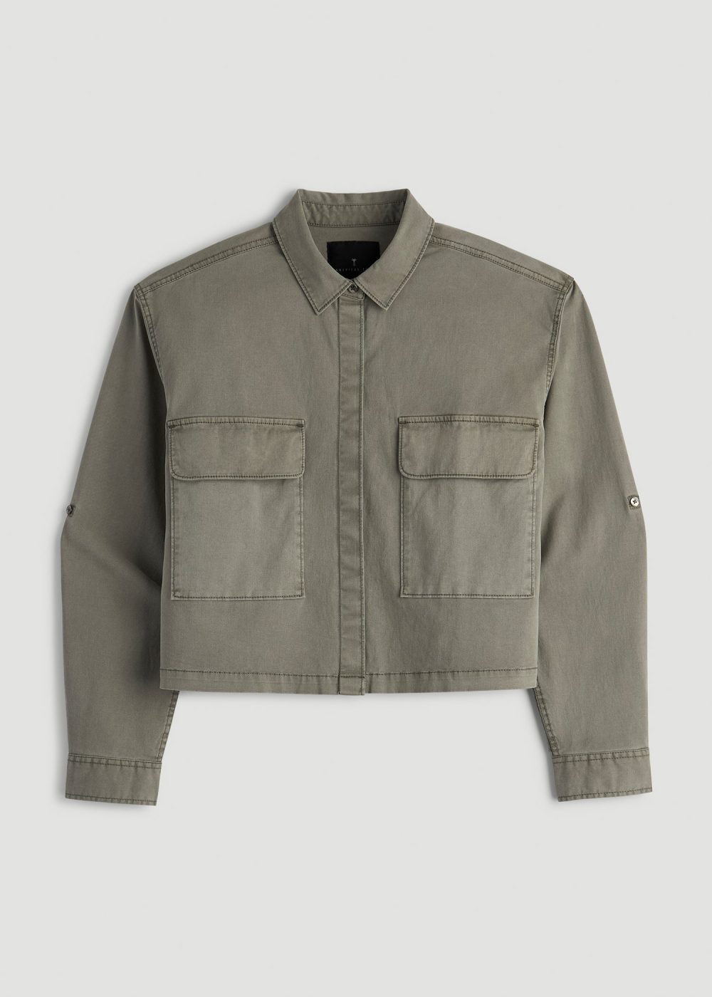Garment Dyed Utility Shirt for Tall Women in Camper Green - Image 7