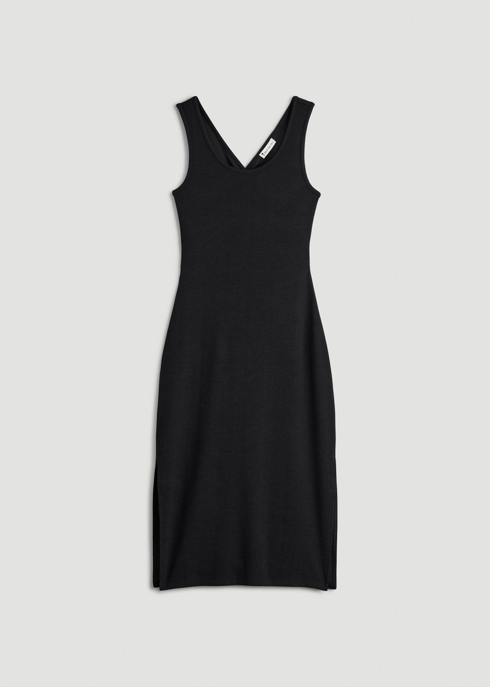 Midi Cross Back Sleeveless Dress for Tall Women in Black - Image 6
