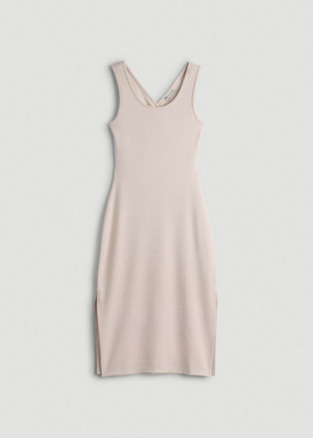 Midi Cross Back Sleeveless Dress for Tall Women in Shell - Image 6