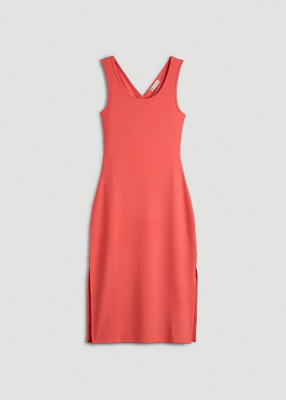 Midi Cross Back Sleeveless Dress for Tall Women in Sunset Coral - Image 6