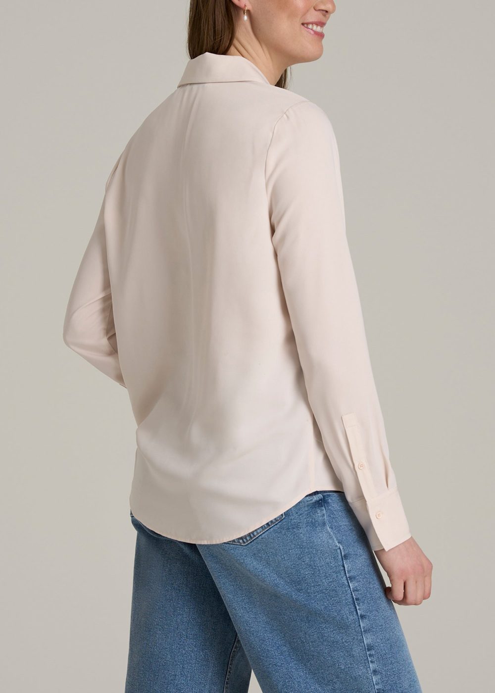Notch Collar Tall Women's Blouse in Shell - Image 5