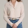 Notch Collar Tall Women's Blouse in Shell
