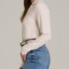 Notch Collar Tall Women's Blouse in Shell - Image 3