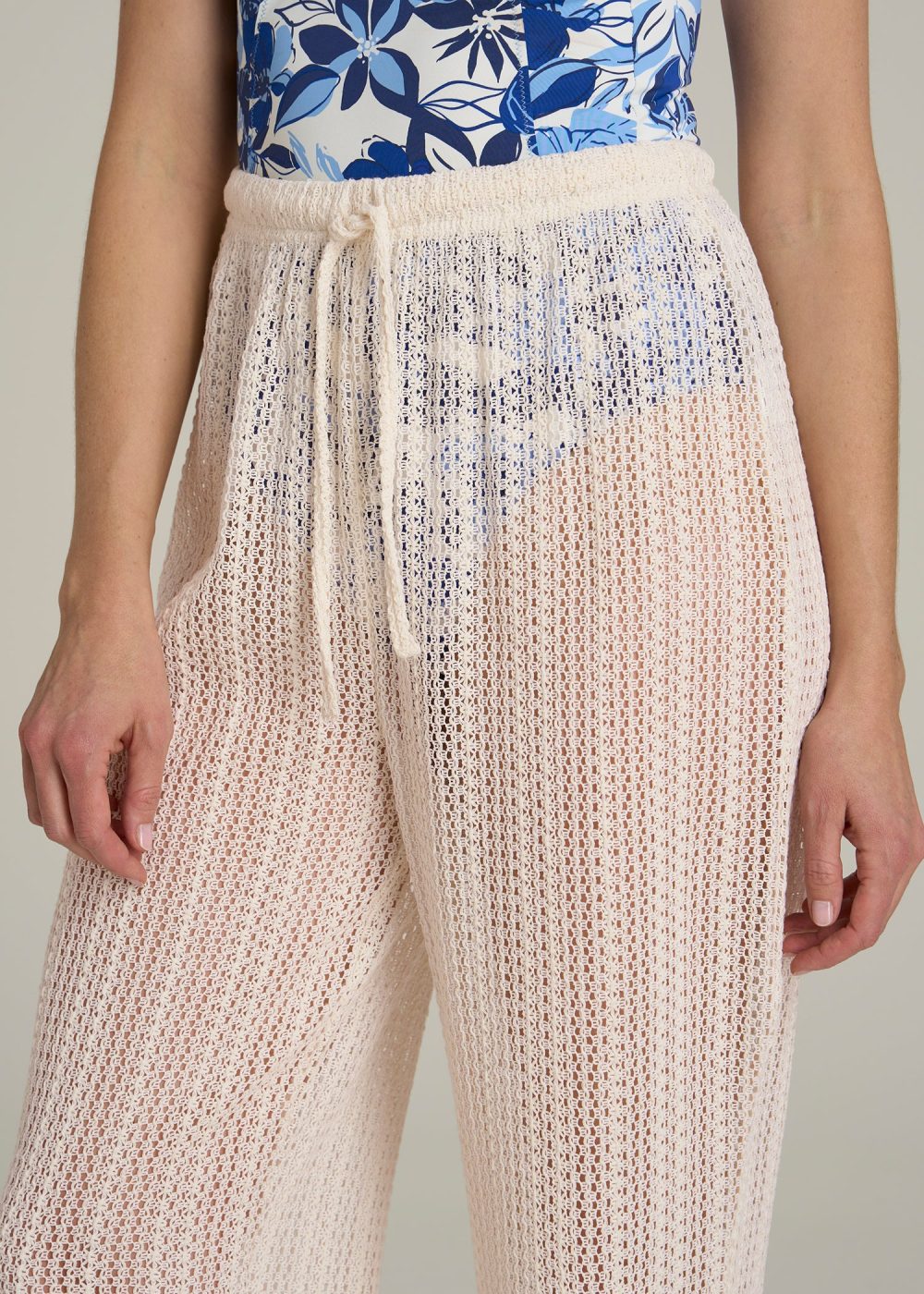 Openwork Knit Pants for Tall Women in Natural - Image 2