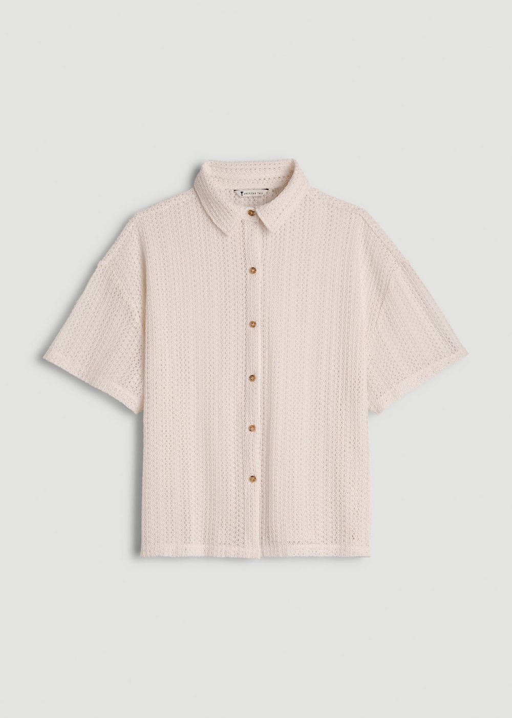Openwork Loose Knit Top for Tall Women in Natural - Image 6