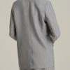 Boyfriend Fit Single-Button Blazer for Tall Women in Ash Grey Mix - Image 5