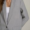Boyfriend Fit Single-Button Blazer for Tall Women in Ash Grey Mix - Image 2