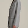 Boyfriend Fit Single-Button Blazer for Tall Women in Ash Grey Mix - Image 3